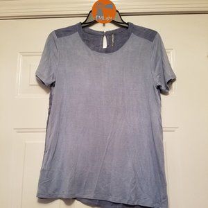 Color Thread New Small T-shirt Short Sleeve Blue